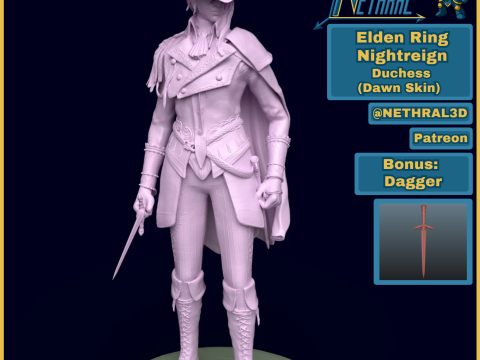 Elden Ring Nightreign Duchess Dawn Skin 3D Print Model