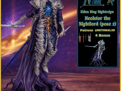 Elden Ring Nightreign Heolstor sang Nightlord Pose 2 bonus Model Cetak 3D