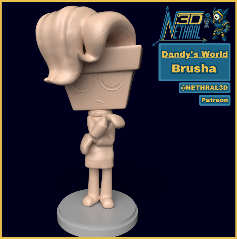 Dandys World Brusha 3D Print Model .c4d .max .obj .3ds .fbx .stl .blend 