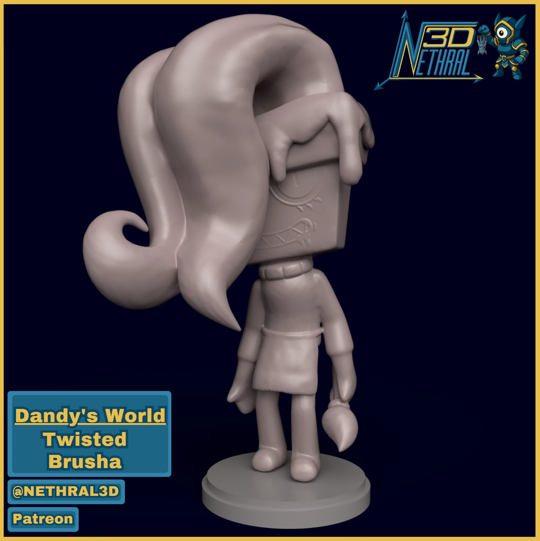 Dandys World Twisted Brusha 3D Print Model .c4d .max .obj .3ds .fbx .stl .blend 