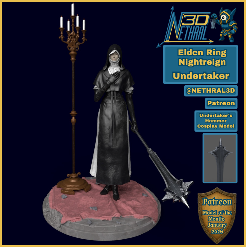 Elden Ring Nightreign Undertaker 3D Print Model .c4d .max .obj .3ds .fbx .stl .blend 