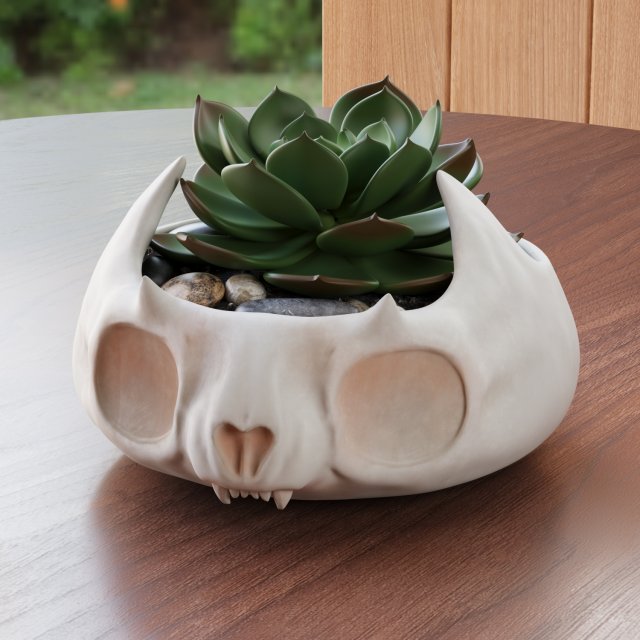 Cute skull pot plate Modèles 3D en vedette .c4d .max .obj .3ds .fbx .stl .blend 