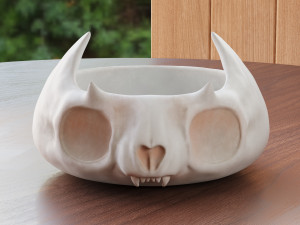Cute skull pot plate Modèles 3D en vedette