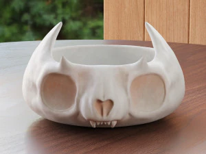 Cute skull pot plate 3D Print Model