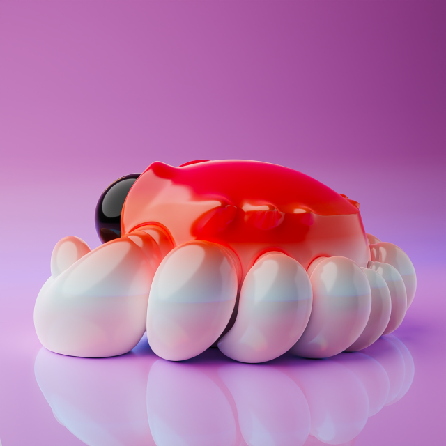 Crab flower pot or cute figurine 3D Print Model .c4d .max .obj .3ds .fbx .stl .blend 