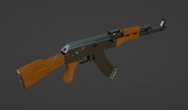 AK-KA 47 3D Модель .c4d .max .obj .3ds .fbx .stl .blend 