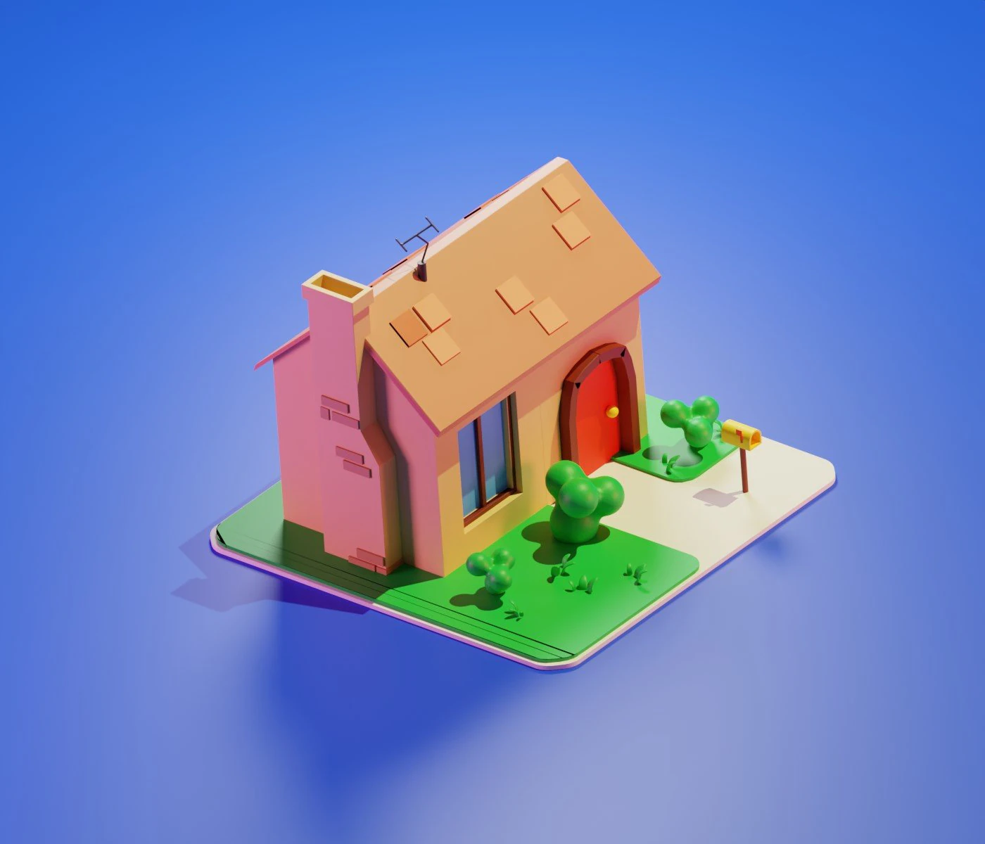 Minimalistic house 3D 3D Model .c4d .max .obj .3ds .fbx .stl .blend 