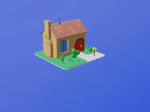 Minimalistic house 3D 3D Model