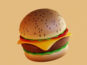 버거 3D 모델