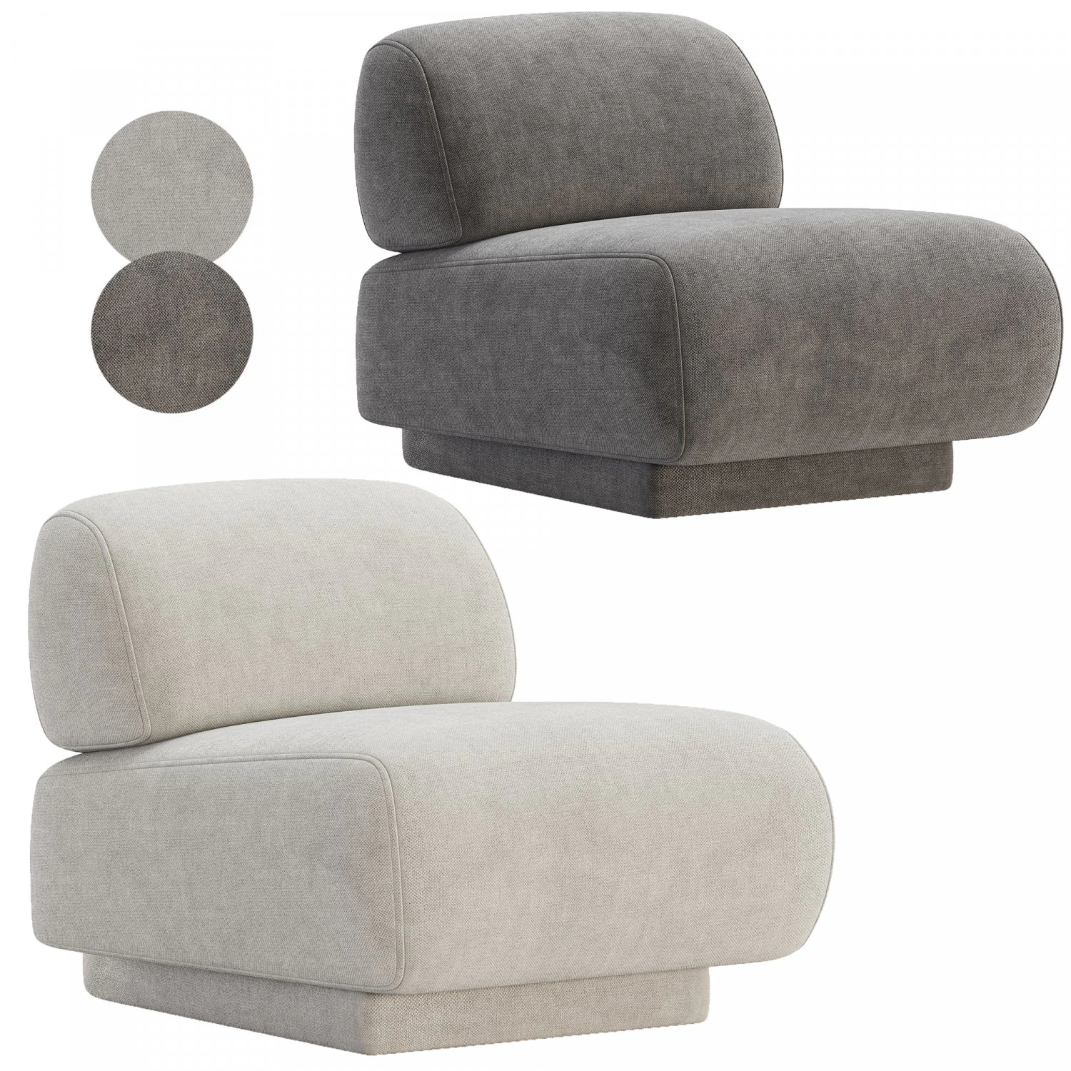 GOGAN Armchair By Moroso 3D Model .c4d .max .obj .3ds .fbx .stl .blend 