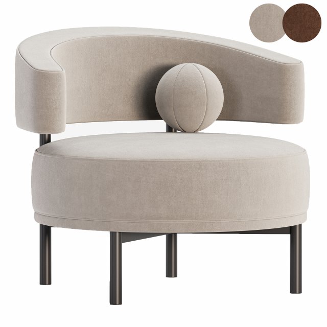 Bonaldo Neuilly Lounge Armchair 3D Модель .c4d .max .obj .3ds .fbx .stl .blend 