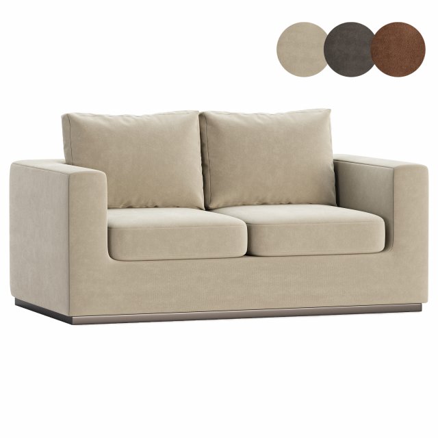 Eudora 2 seater Sofa 3D Model .c4d .max .obj .3ds .fbx .stl .blend