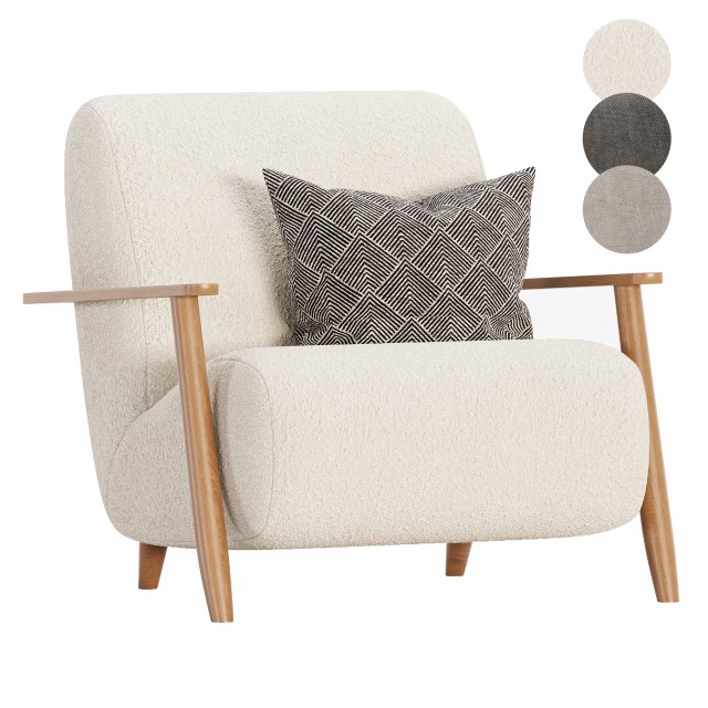Meghan armchair Modello 3D .c4d .max .obj .3ds .fbx .stl .blend 