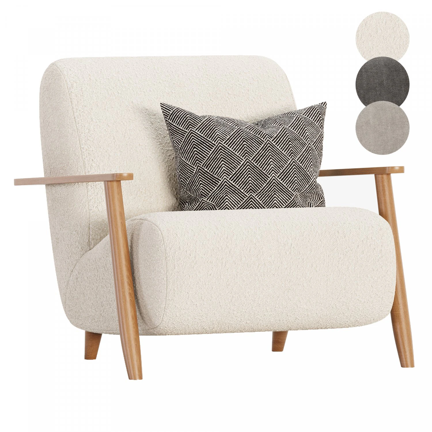 Meghan armchair 3D Model .c4d .max .obj .3ds .fbx .stl .blend 