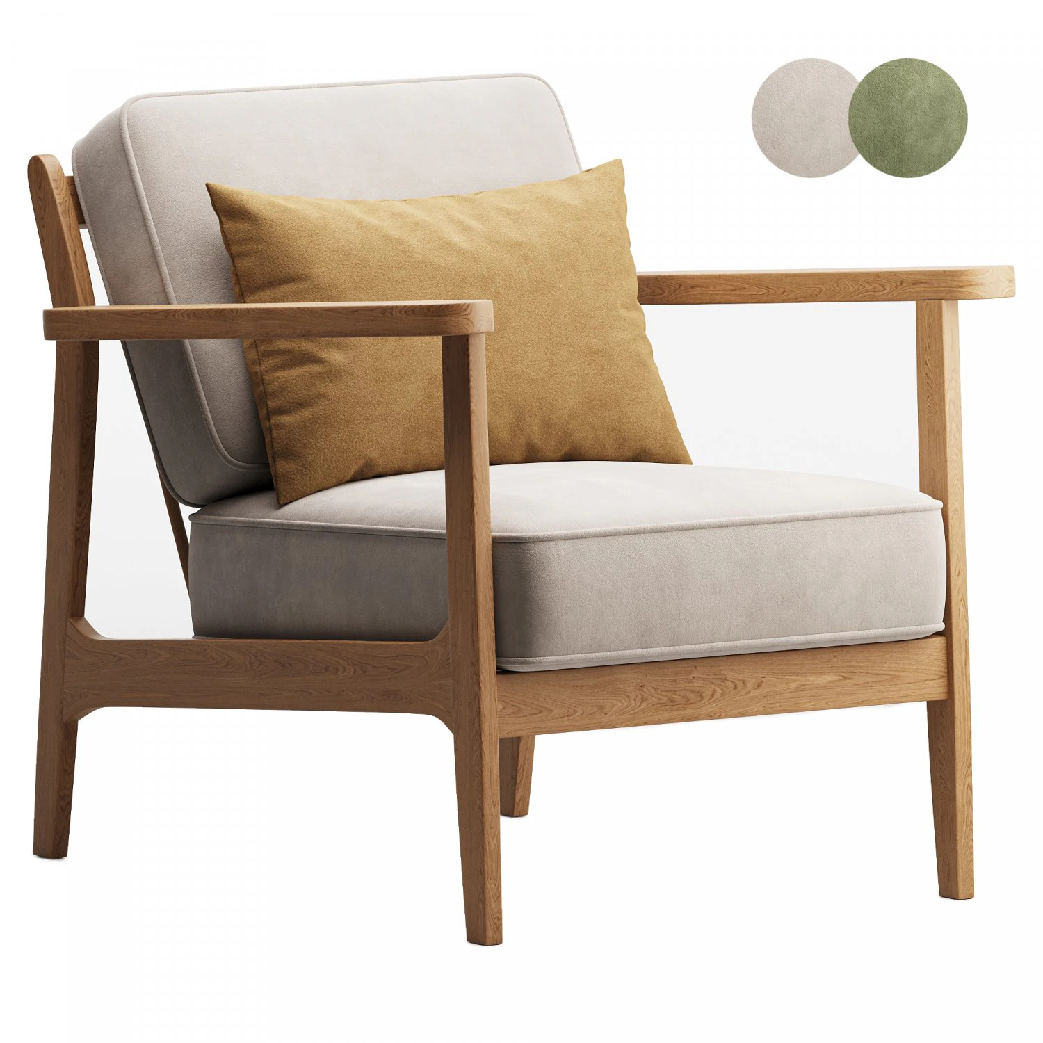 Cody Upholstered Armchair 3D Model .c4d .max .obj .3ds .fbx .stl .blend