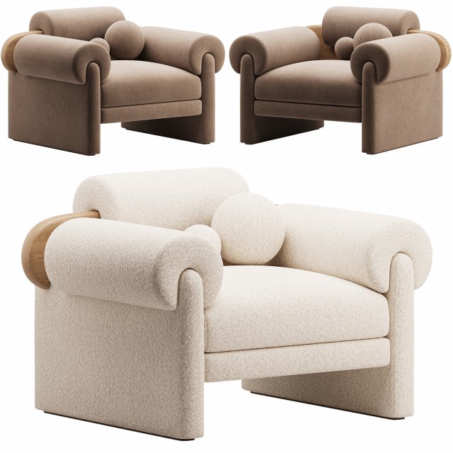 ELLIOT ARMCHAIR 3D Model .c4d .max .obj .3ds .fbx .stl .blend 