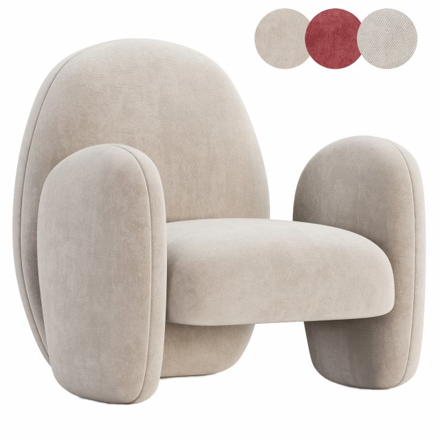 Fulu Armchair by Nobonobo 3D मॉडल .c4d .max .obj .3ds .fbx .stl .blend 