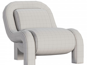 Ellis ChairMohair Pewter 3D Model