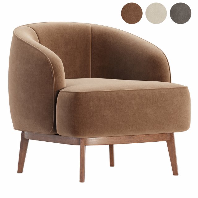 Megan Armchair 3D Model .c4d .max .obj .3ds .fbx .stl .blend 
