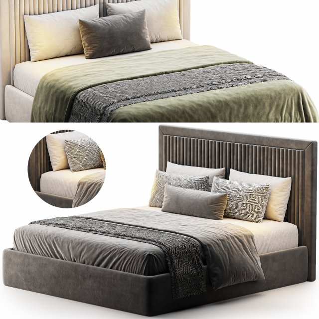 Bed KAMIYA Modello 3D .c4d .max .obj .3ds .fbx .stl .blend