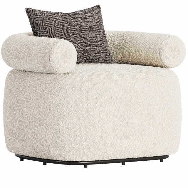 Huggy Swivel Armchair 3D Model .c4d .max .obj .3ds .fbx .stl .blend 