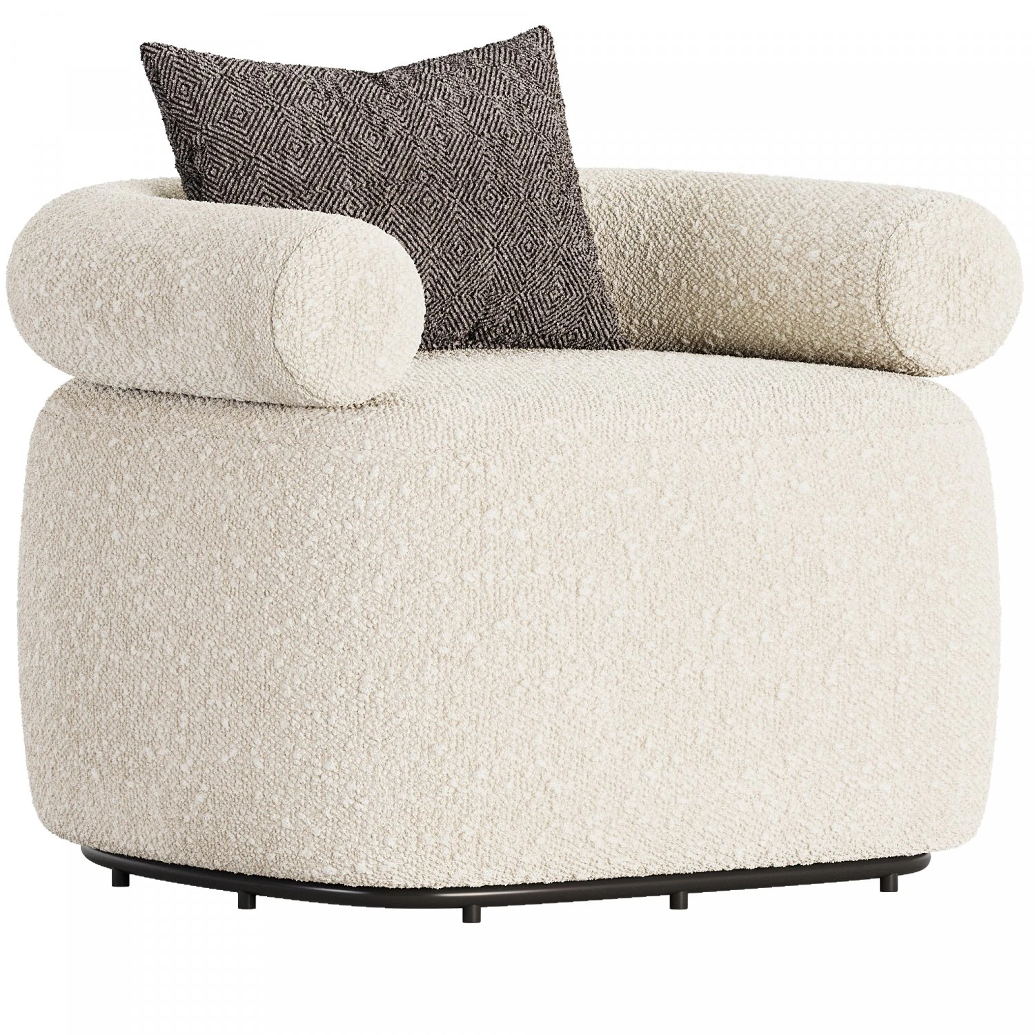 Huggy Swivel Armchair 3D Model .c4d .max .obj .3ds .fbx .stl .blend