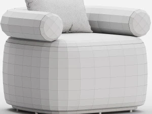 Huggy Swivel Armchair 3D Model