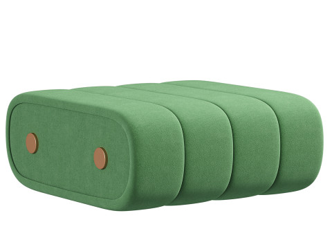 Dakota Ottoman Leather Brass 3D Model