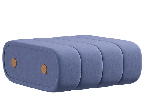 Dakota Ottoman Leather Brass 3D Model