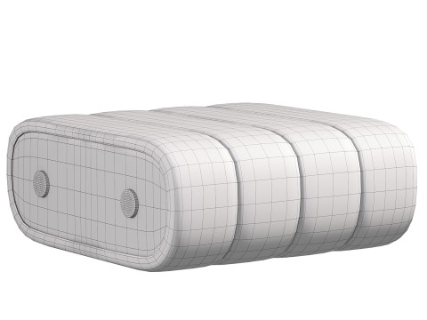 Dakota Ottoman Leather Brass 3D Model