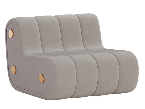 Dakota Armchair Nobuck Brass by Porus Studio 3D Model