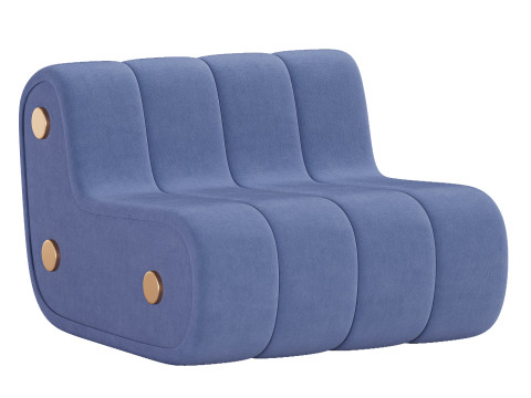 Dakota Armchair Nobuck Brass by Porus Studio 3D Model