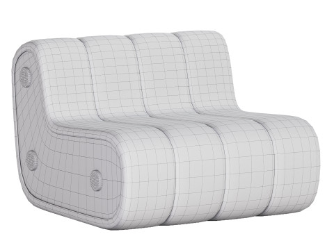 Dakota Armchair Nobuck Brass by Porus Studio 3D Model