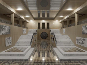 Interior del banco Modelo 3D