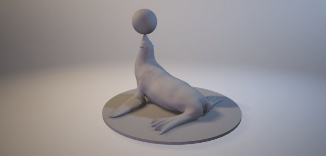 Seal Model do druku 3D .c4d .max .obj .3ds .fbx .stl .blend 
