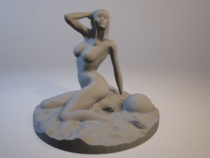 Female Beach 3D Print Model