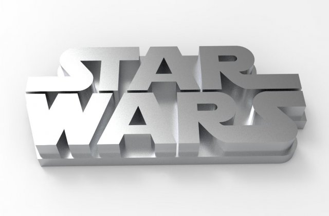 Logo star wars Model Cetak 3D .c4d .max .obj .3ds .fbx .stl .blend 