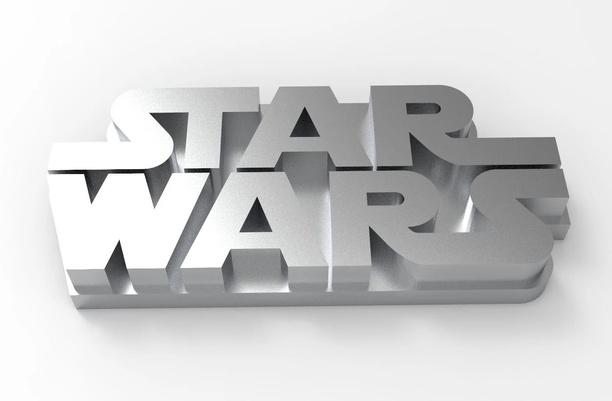 Logo star wars 3D Print Model .c4d .max .obj .3ds .fbx .stl .blend 
