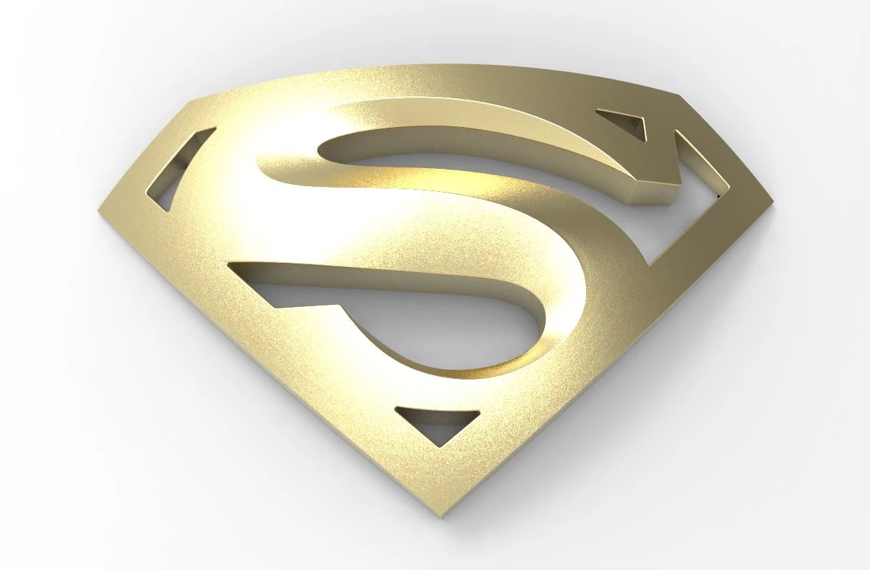 Logo superman 3D Print Model .c4d .max .obj .3ds .fbx .stl .blend 