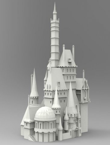 Castle 3D Print Model .c4d .max .obj .3ds .fbx .stl .blend 