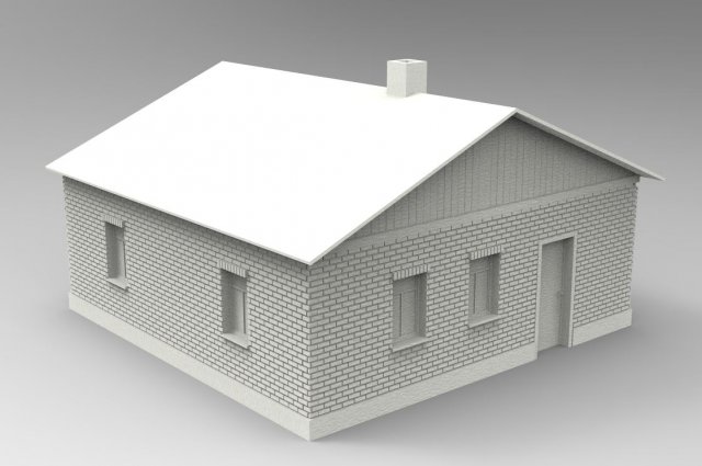 Brick house 3Dプリントモデル .c4d .max .obj .3ds .fbx .stl .blend 