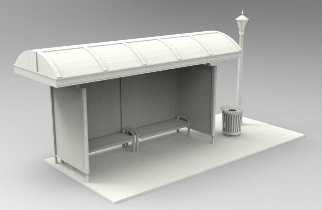 Bus stop Modèles 3D en vedette .c4d .max .obj .3ds .fbx .stl .blend 