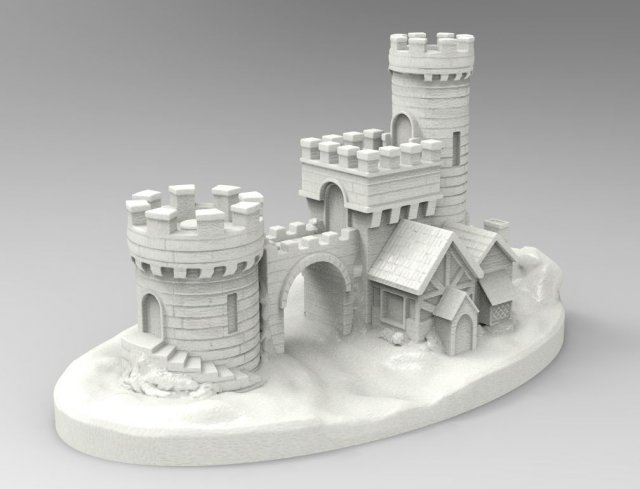 Castle Modello di stampa 3D .c4d .max .obj .3ds .fbx .stl .blend