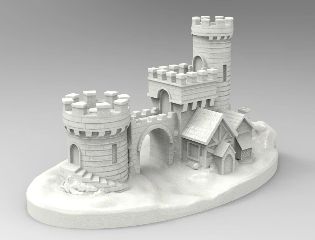 Castle 3D Print Model .c4d .max .obj .3ds .fbx .stl .blend 