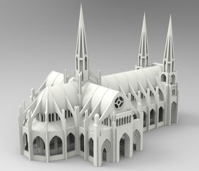 Cathedral Modelo de impresión 3D .c4d .max .obj .3ds .fbx .stl .blend 