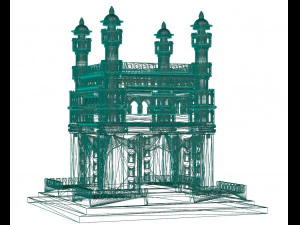 Char-minar 3D Print Model