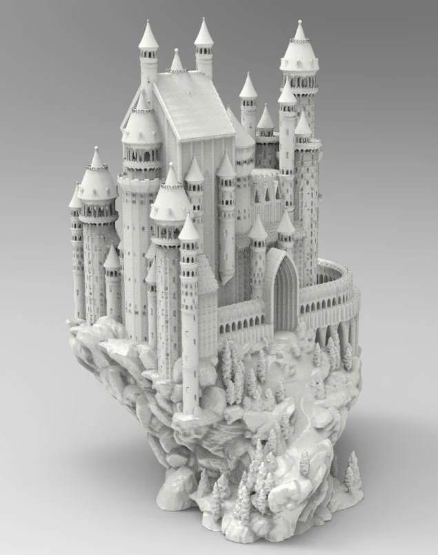 Castle 4 3D Print Model .c4d .max .obj .3ds .fbx .stl .blend 