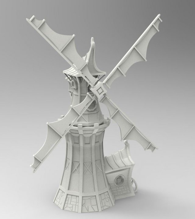 Wind mill Model Cetak 3D .c4d .max .obj .3ds .fbx .stl .blend