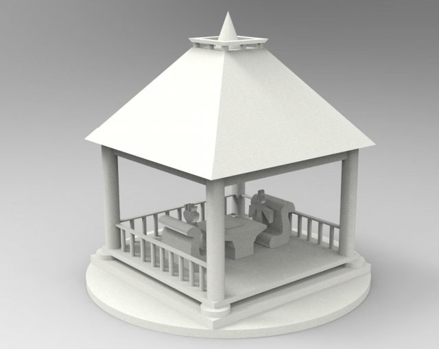 Gazebo 3D Принт Модель .c4d .max .obj .3ds .fbx .stl .blend