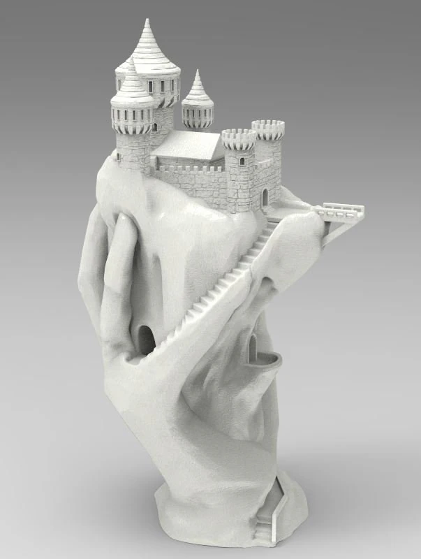 Castle hand 3D Print Model .c4d .max .obj .3ds .fbx .stl .blend 